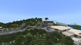 Screenshot of the Minecraft Bedrock Marketplace product Millionaire Cliffside Mansion created by Mob Pie.