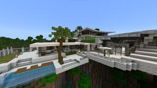 Screenshot of the Minecraft Bedrock Marketplace product Millionaire Cliffside Mansion created by Mob Pie.