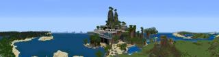 Panorama of the Minecraft Bedrock Marketplace product Millionaire Island Mansion created by Mob Pie.