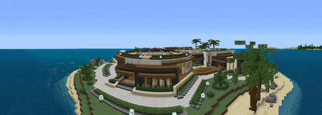 Panorama of the Minecraft Bedrock Marketplace product Millionaire Island created by Mob Pie.