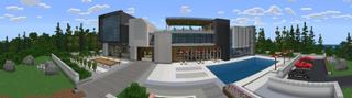 Panorama of the Minecraft Bedrock Marketplace product Modern Mansion created by Mob Pie.