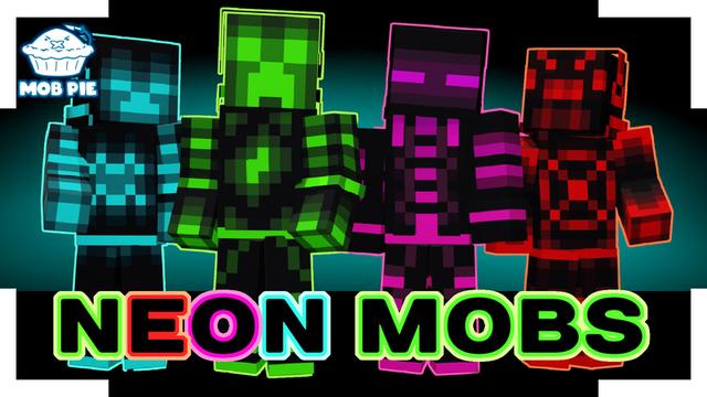 Thumbnail of the Minecraft Bedrock Marketplace product Neon Mobs created by Mob Pie.
