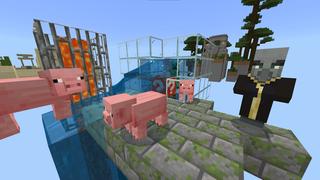 Screenshot of the Minecraft Bedrock Marketplace product One Block Lucky Blocks created by Mob Pie.