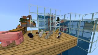 Screenshot of the Minecraft Bedrock Marketplace product One Block Lucky Blocks created by Mob Pie.