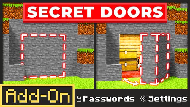Thumbnail of the Minecraft Bedrock Marketplace product Secret Doors Add-On created by Mob Pie.