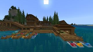 Screenshot of the Minecraft Bedrock Marketplace product Tropical Camping Resort created by Mob Pie.