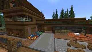 Screenshot of the Minecraft Bedrock Marketplace product Tropical Camping Resort created by Mob Pie.