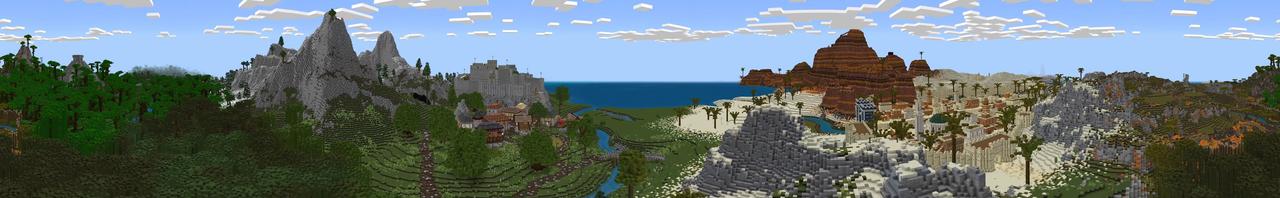 Panorama of the Minecraft Bedrock Marketplace product 100 Days Civilization created by MobBlocks.
