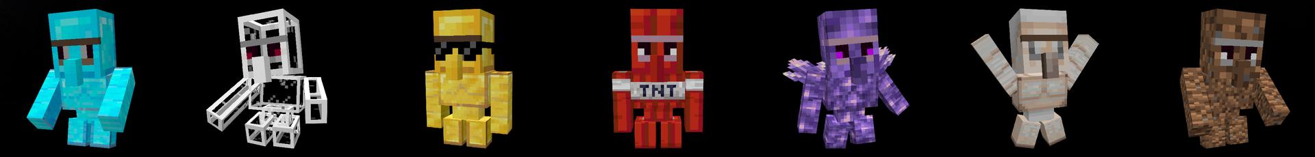 Panorama of the Minecraft Bedrock Marketplace product Baby Golems created by MobBlocks.