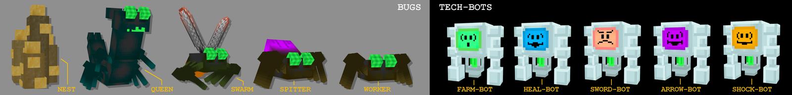 Panorama of the Minecraft Bedrock Marketplace product Bug Attack created by MobBlocks.