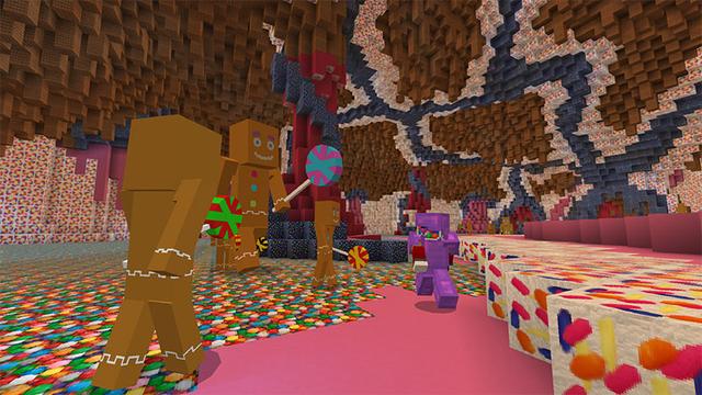 Screenshot of the Minecraft Bedrock Marketplace product Candy Blast Parkour created by MobBlocks.