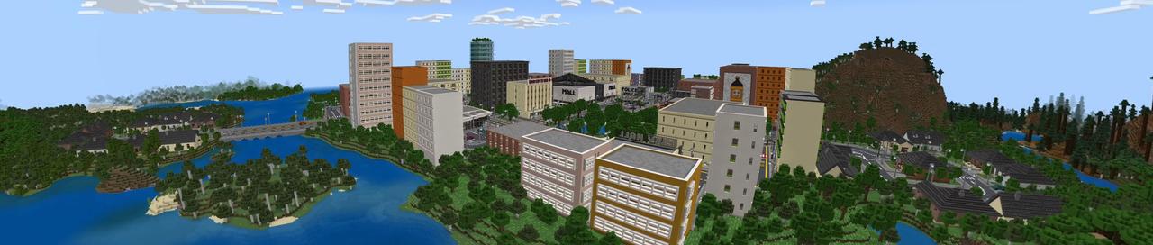 Panorama of the Minecraft Bedrock Marketplace product City Spawn created by MobBlocks.