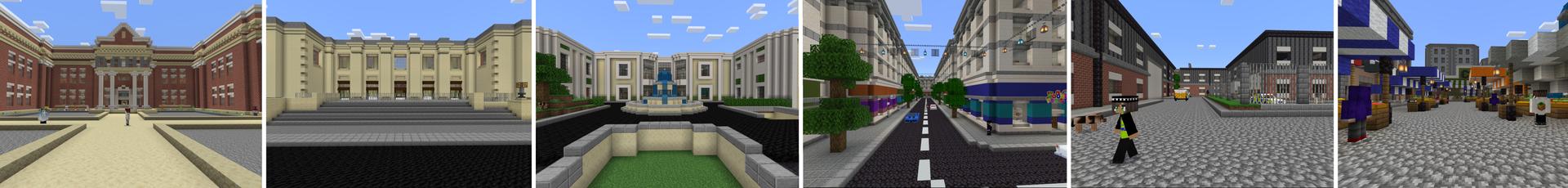 Panorama of the Minecraft Bedrock Marketplace product Crew Heist created by MobBlocks.