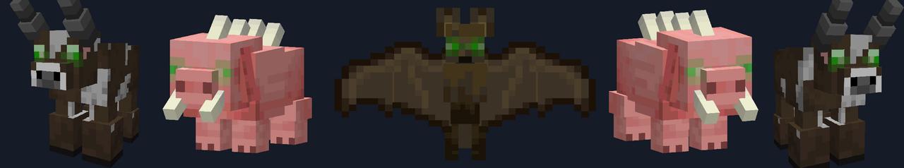 Panorama of the Minecraft Bedrock Marketplace product Cursed Mobs created by MobBlocks.