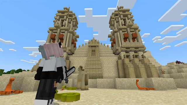 Screenshot of the Minecraft Bedrock Marketplace product Desert+ created by MobBlocks.