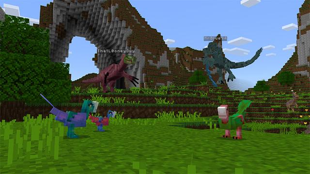 Screenshot of the Minecraft Bedrock Marketplace product Dino Morph created by MobBlocks.