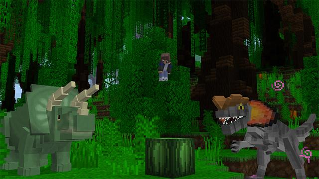 Screenshot of the Minecraft Bedrock Marketplace product Dino Morph created by MobBlocks.