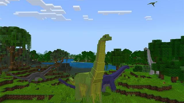 Screenshot of the Minecraft Bedrock Marketplace product Dino Morph created by MobBlocks.