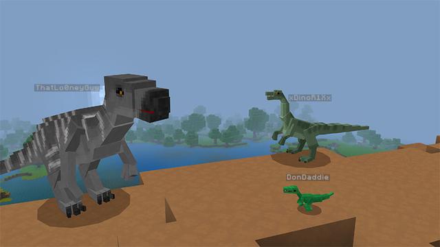Screenshot of the Minecraft Bedrock Marketplace product Dino Morph created by MobBlocks.