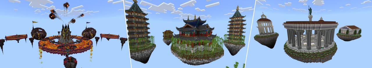 Panorama of the Minecraft Bedrock Marketplace product Dragon Bed Wars created by MobBlocks.