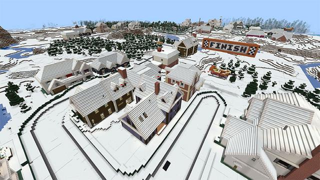 Screenshot of the Minecraft Bedrock Marketplace product Festive Parkour created by MobBlocks.