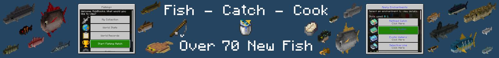 Panorama of the Minecraft Bedrock Marketplace product Fishing + Add-On created by MobBlocks.