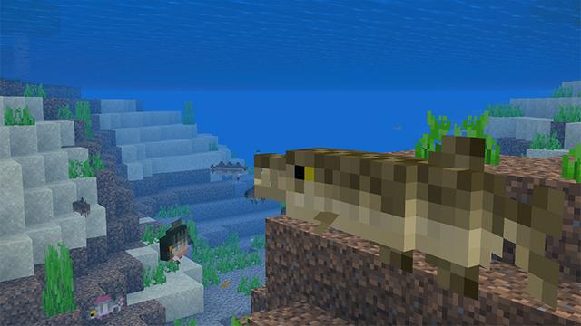 Screenshot of the Minecraft Bedrock Marketplace product Fishing + Add-on created by MobBlocks.