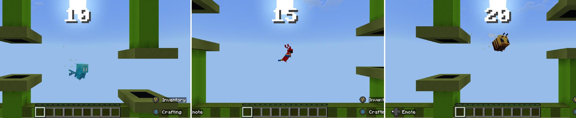 Panorama of the Minecraft Bedrock Marketplace product Flappy Mob created by MobBlocks.