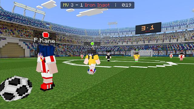 Screenshot of the Minecraft Bedrock Marketplace product FOOTBALL! created by MobBlocks.