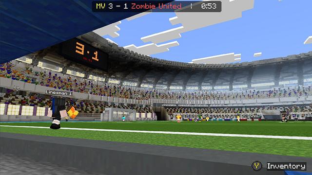 Screenshot of the Minecraft Bedrock Marketplace product FOOTBALL! created by MobBlocks.