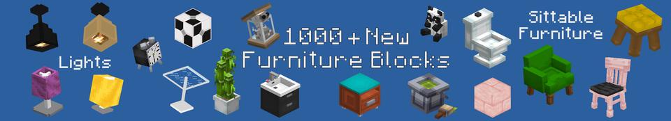 Panorama of the Minecraft Bedrock Marketplace product Furniture + Add-On created by MobBlocks.