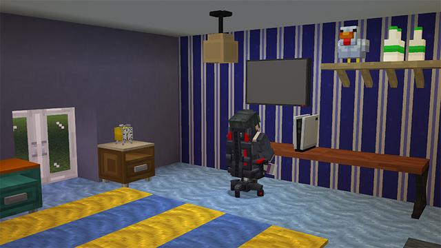 Screenshot of the Minecraft Bedrock Marketplace product Furniture + Add-On created by MobBlocks.