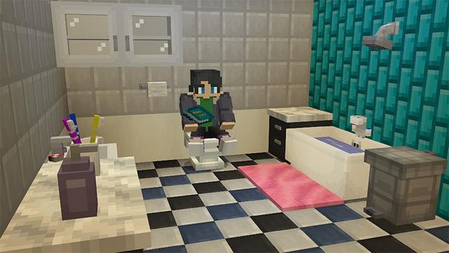 Screenshot of the Minecraft Bedrock Marketplace product Furniture + Add-On created by MobBlocks.