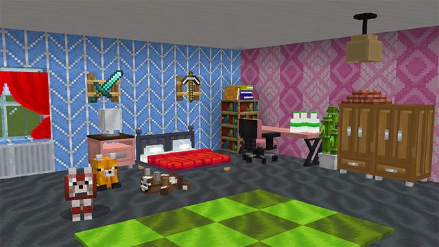 Screenshot of the Minecraft Bedrock Marketplace product Furniture + Add-On created by MobBlocks.