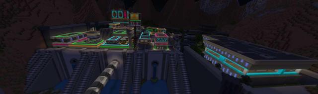 Panorama of the Minecraft Bedrock Marketplace product Glitch Colony created by MobBlocks.