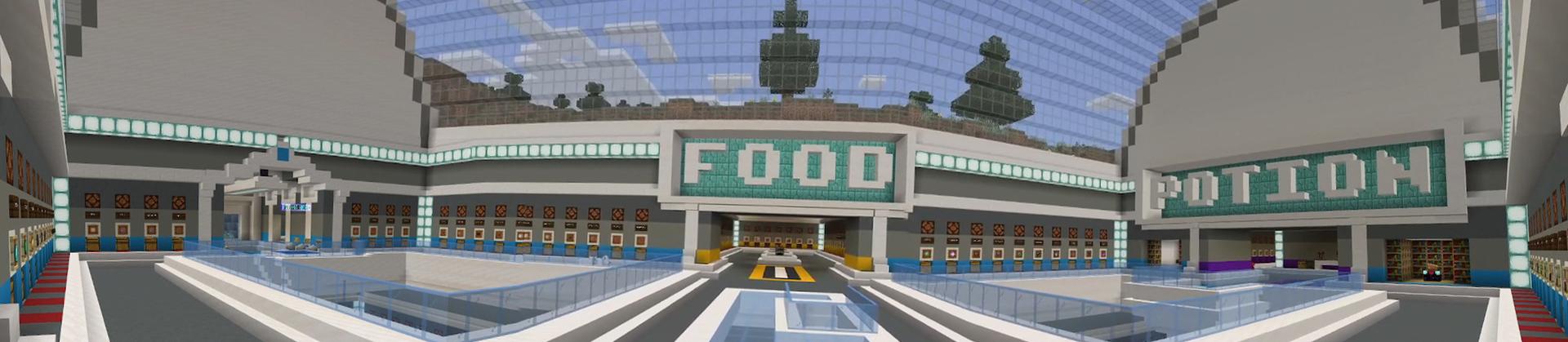 Panorama of the Minecraft Bedrock Marketplace product Hacker Storage created by MobBlocks.
