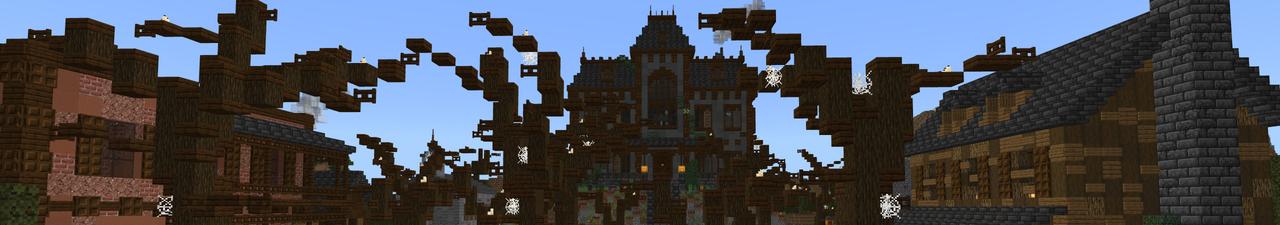 Panorama of the Minecraft Bedrock Marketplace product Halloween Lucky Block created by MobBlocks.