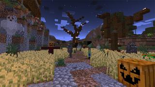 Screenshot of the Minecraft Bedrock Marketplace product Halloween Lucky Block created by MobBlocks.