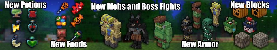 Panorama of the Minecraft Bedrock Marketplace product Halloween Add-On created by MobBlocks.