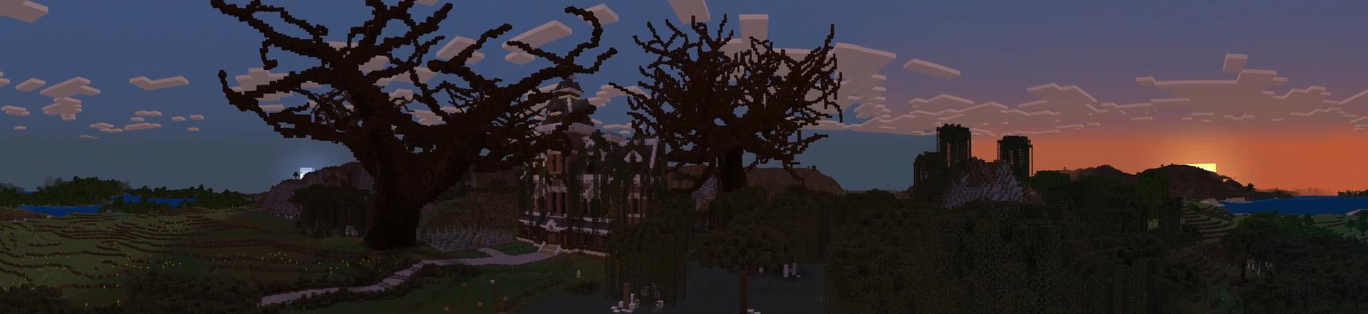 Panorama of the Minecraft Bedrock Marketplace product Haunted Mansion created by MobBlocks.