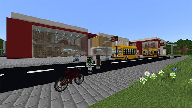 Screenshot of the Minecraft Bedrock Marketplace product High School Tycoon created by MobBlocks.