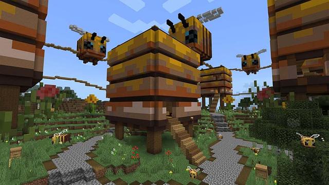 Screenshot of the Minecraft Bedrock Marketplace product How to Live Inside a Bee? created by MobBlocks.