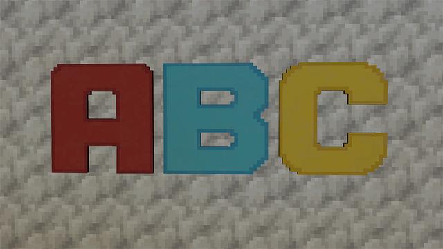 Screenshot of the Minecraft Bedrock Marketplace product Just Letters Add-on created by MobBlocks.