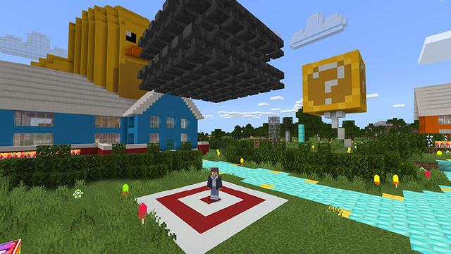Screenshot of the Minecraft Bedrock Marketplace product Lucky Block Rainbows created by MobBlocks.