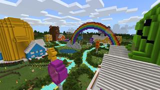 Screenshot of the Minecraft Bedrock Marketplace product Lucky Block Rainbows created by MobBlocks.
