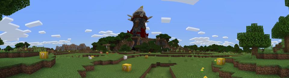 Panorama of the Minecraft Bedrock Marketplace product Lucky Blocks! created by MobBlocks.