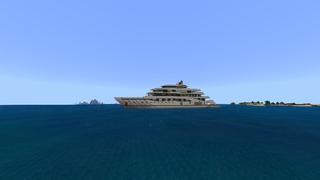Panorama of the Minecraft Bedrock Marketplace product Modern Super Yacht created by MobBlocks.