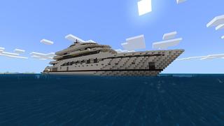 Screenshot of the Minecraft Bedrock Marketplace product Modern Super Yacht created by MobBlocks.