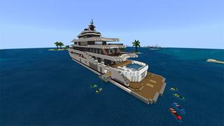 Screenshot of the Minecraft Bedrock Marketplace product Modern Super Yacht created by MobBlocks.
