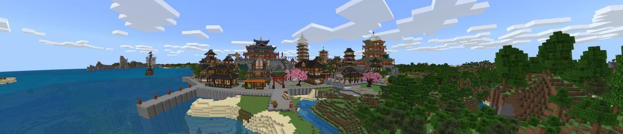 Panorama of the Minecraft Bedrock Marketplace product Ninja City created by MobBlocks.